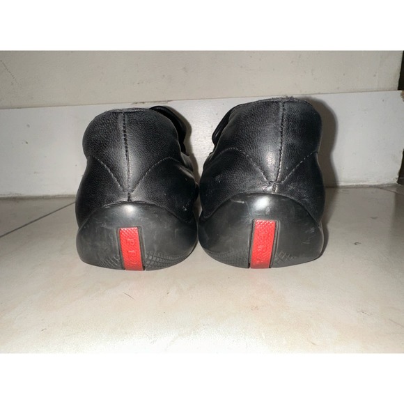 Prada Black leather slide on loafers men black slides US 10.5 - Picture 3 of 14